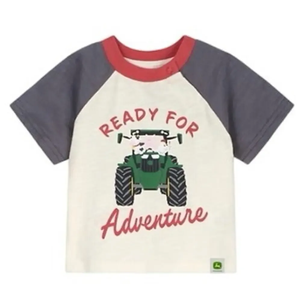 John Deere Kid's Short Sleeve‎ Ready for Adventure Short Set 3/6mos NEW